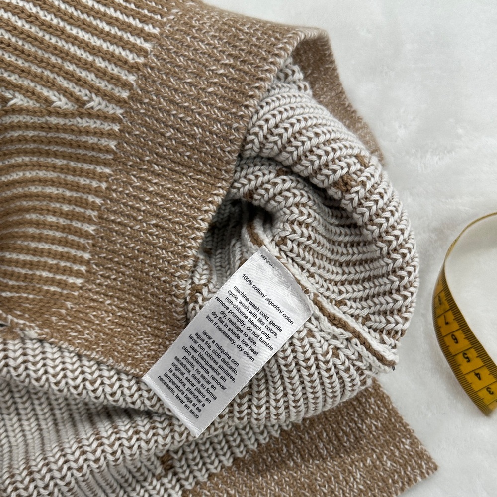 Nautica Tan Striped V-Neck Vest - Picture 2 of 10